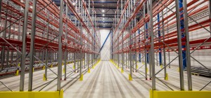 A Maxi Cube Advanced Engineered Pallet Racking System installation in warehouse