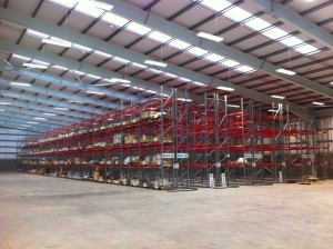 Narrow Aisle Racking integration in large warehouse by Thistle Systems, Scotland.