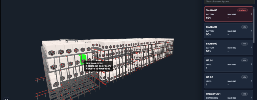 MAxIQ Digital Twin Automated Warehouse